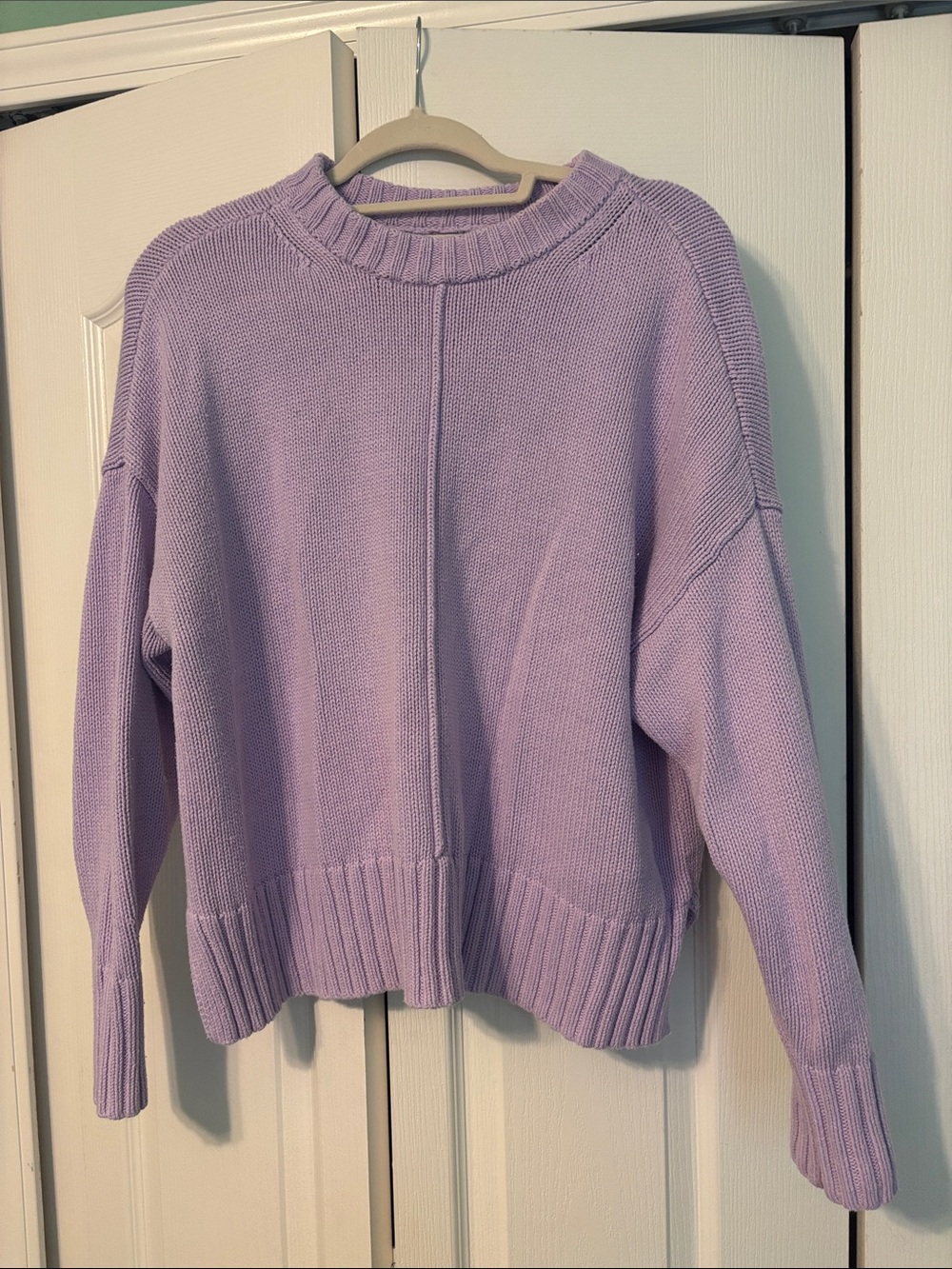 Cozy Lavender Crewneck Sweater - Women's Knit Pullover